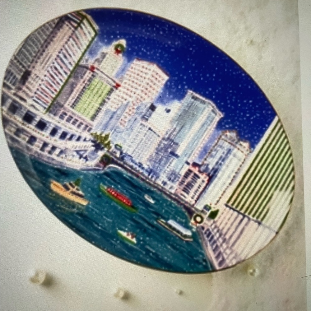 ❤️ANTHROPOLOGIE HOLIDAY IN THE CITY CHICAGO SERVING PLATTER NEW
